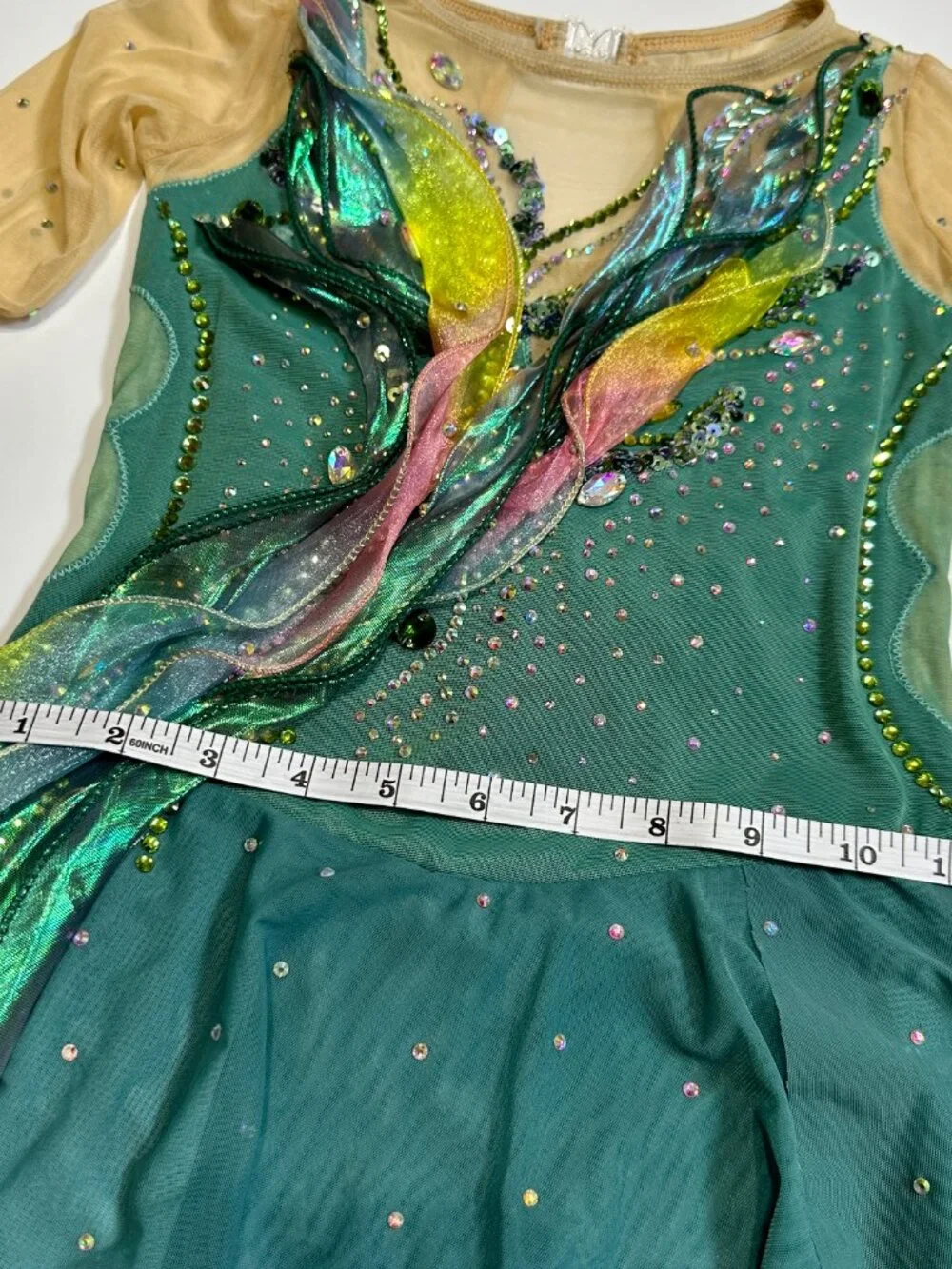 New Deep green Crystal Figure Skating Dress Girl 10 (5~8T)